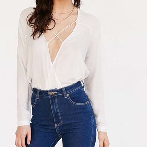 Silence + Noise Mayfair Plunge Blouse